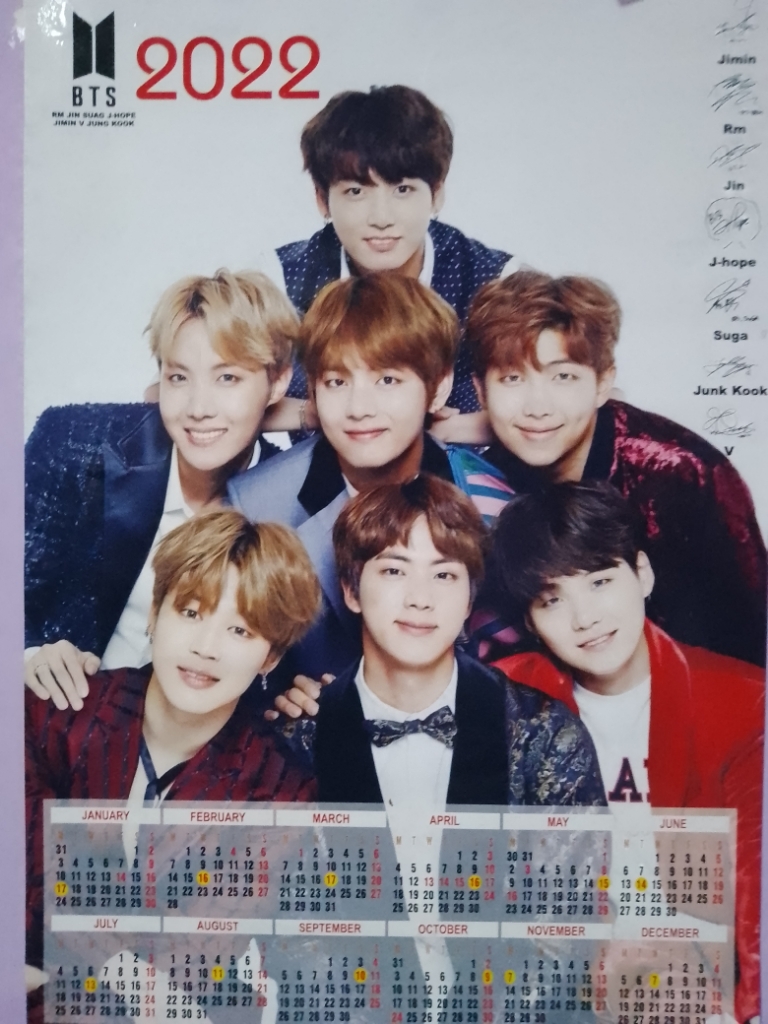 bts kpop 2022 a3 size calendar with bts signatures buy online at best prices in srilanka daraz lk