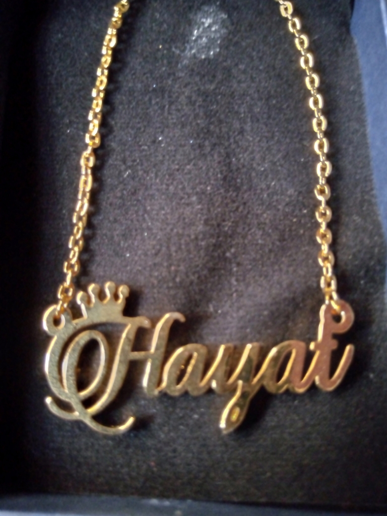 24k Gold Name Pendant, Crown Name 