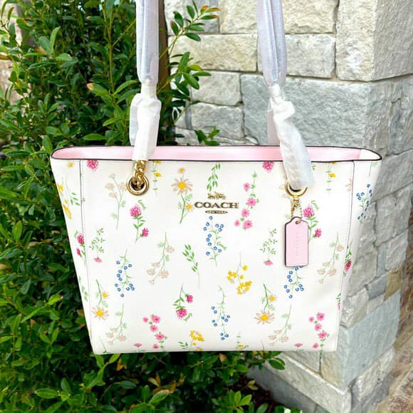 Coach marlie tote with spaced wildflower print Clearance