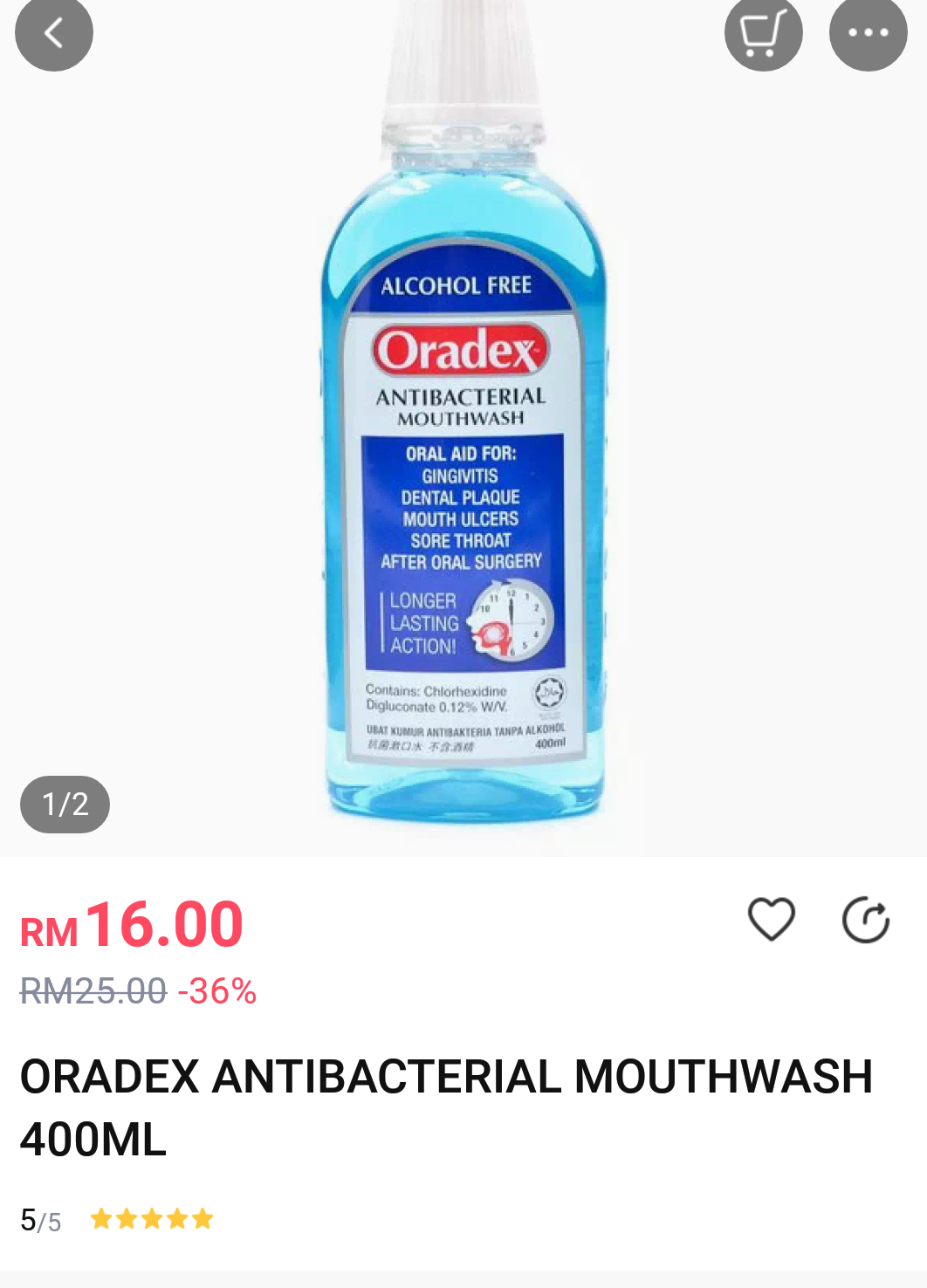 Oradex Antibacterial Mouthwash 400ml Lazada