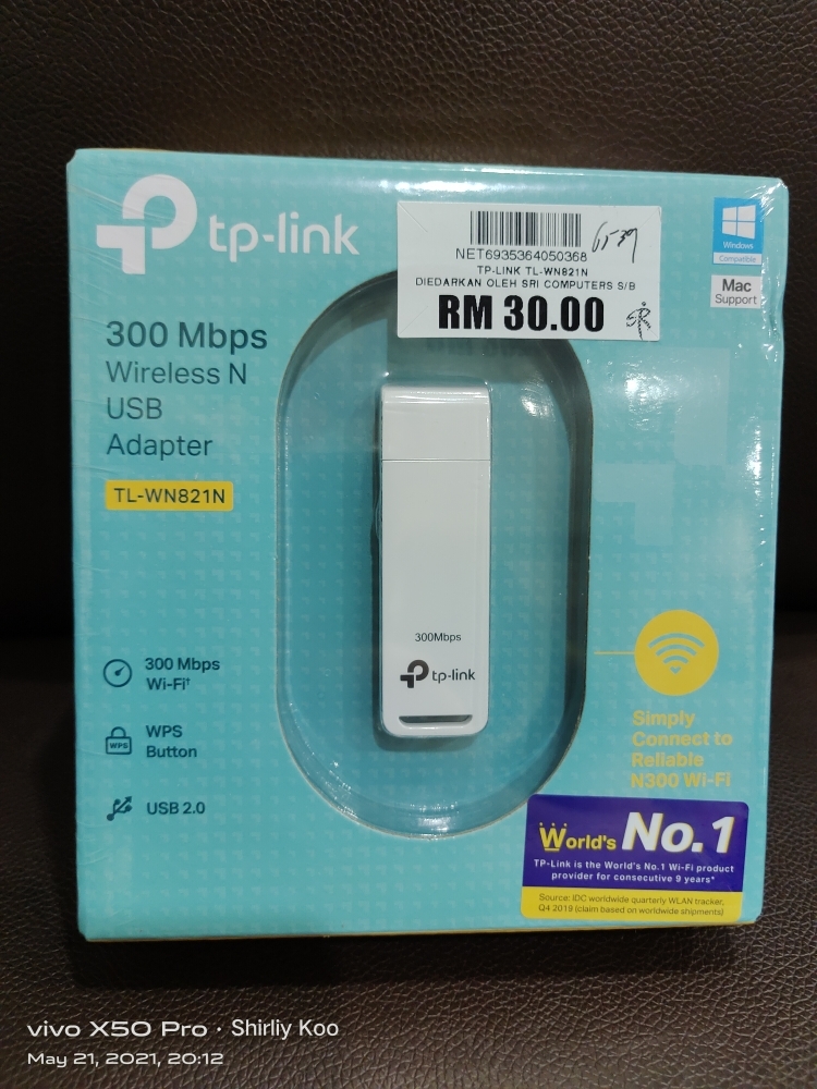 Wireless TP-Link 300Mbps TL-WN821N Adapter USB Lazada - | N