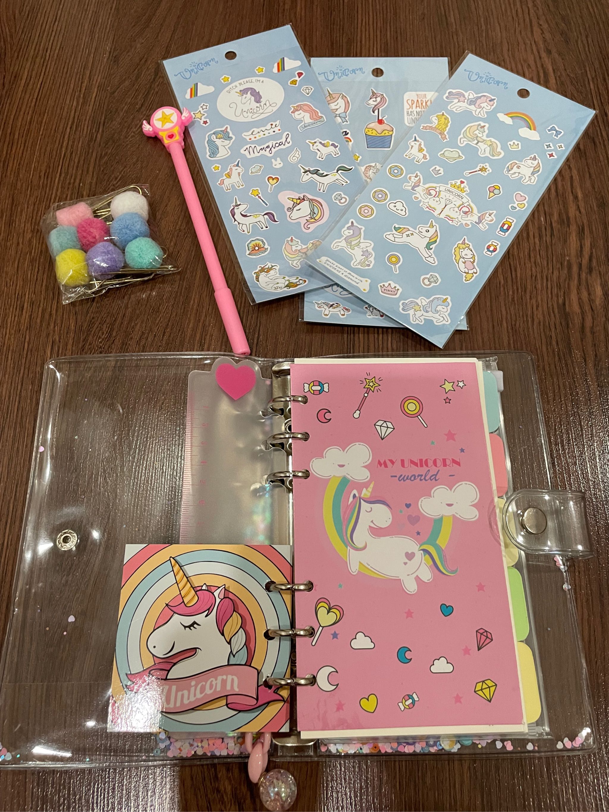 New Unicorn Notebook Journal Diary Book Travel Notes Book Cute Kawaii Daily  Notepad School Supplies with Pen, Unicorn Stickers Gift for Girls Kids Teen  A6 Size Luxury Pack 