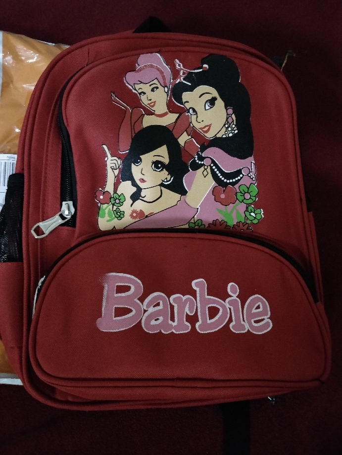 Pink/Barbie Printed School Bag For Girls