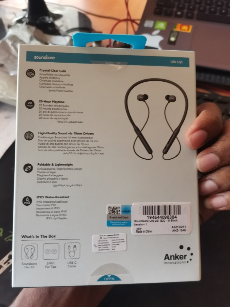 Genuine Anker Soundcore Life U2i Bluetooth Neckband Headphones