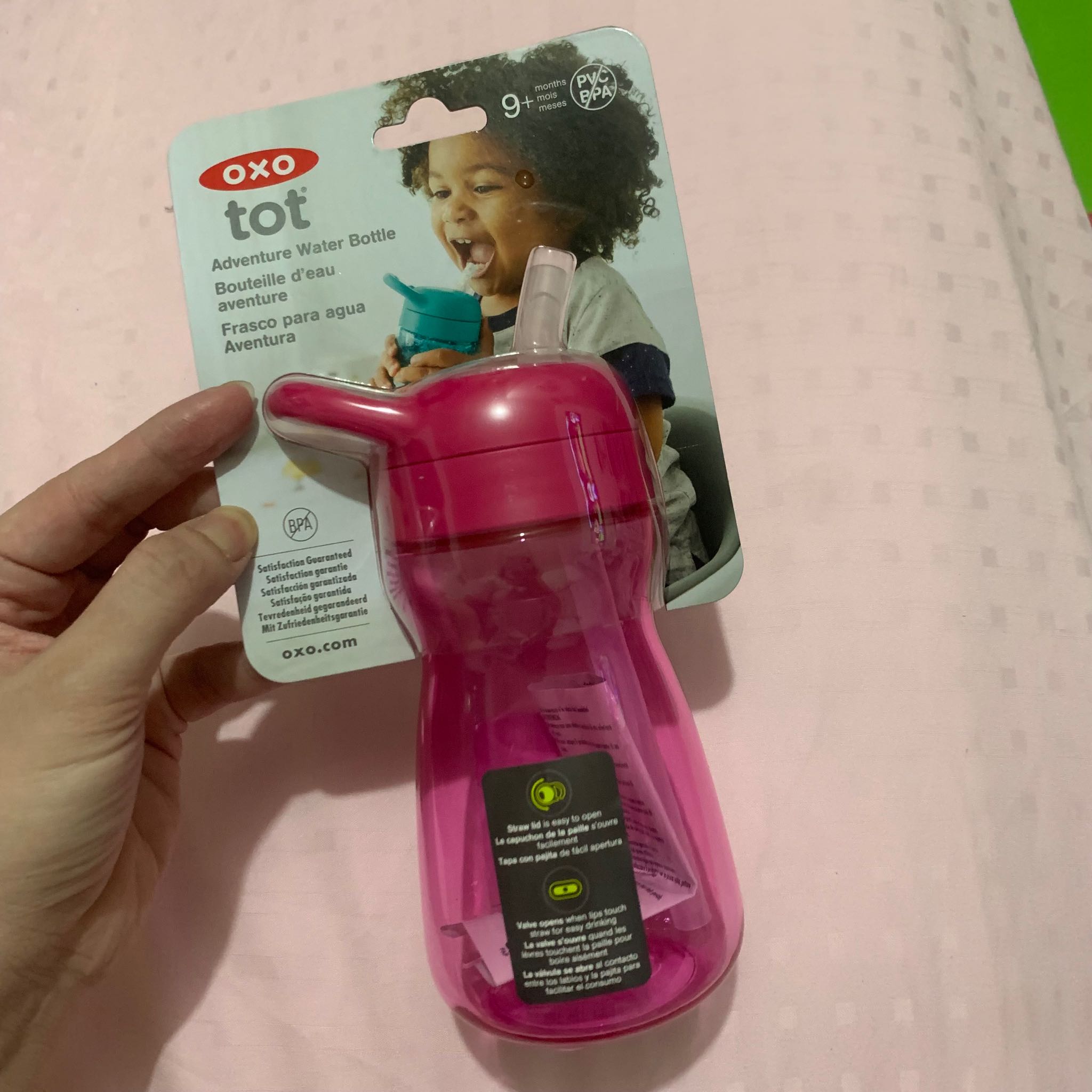 OXO Tot Adventure Water Bottle Pink