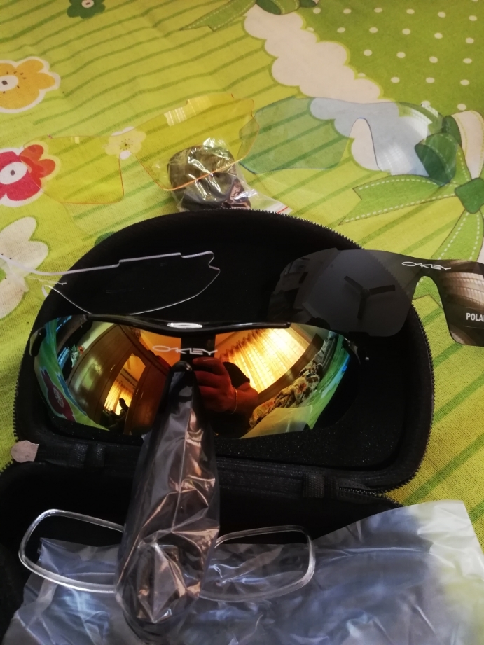 Okley 0089 Sun-glass With 5 Polarized Lenses, Power Glass Frame &  protective carrying case