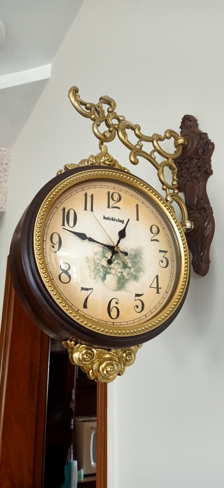  Double Sided Wall Clock (New) - Brown