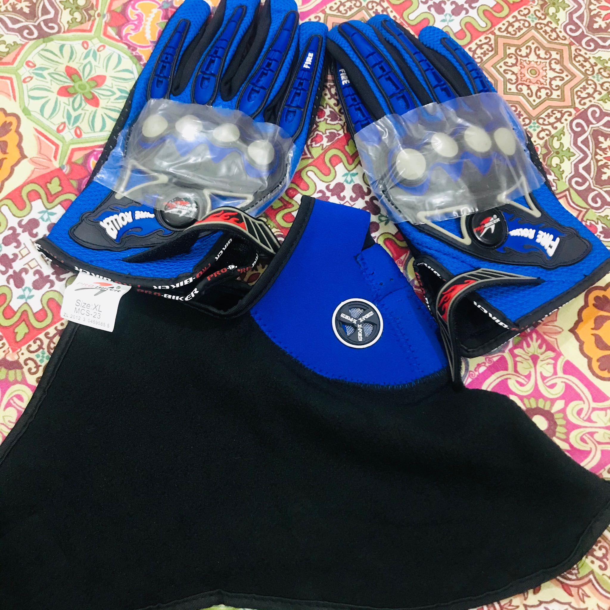  Pack of 2 - Winter Mask + Pro Biker Gloves MCS-23