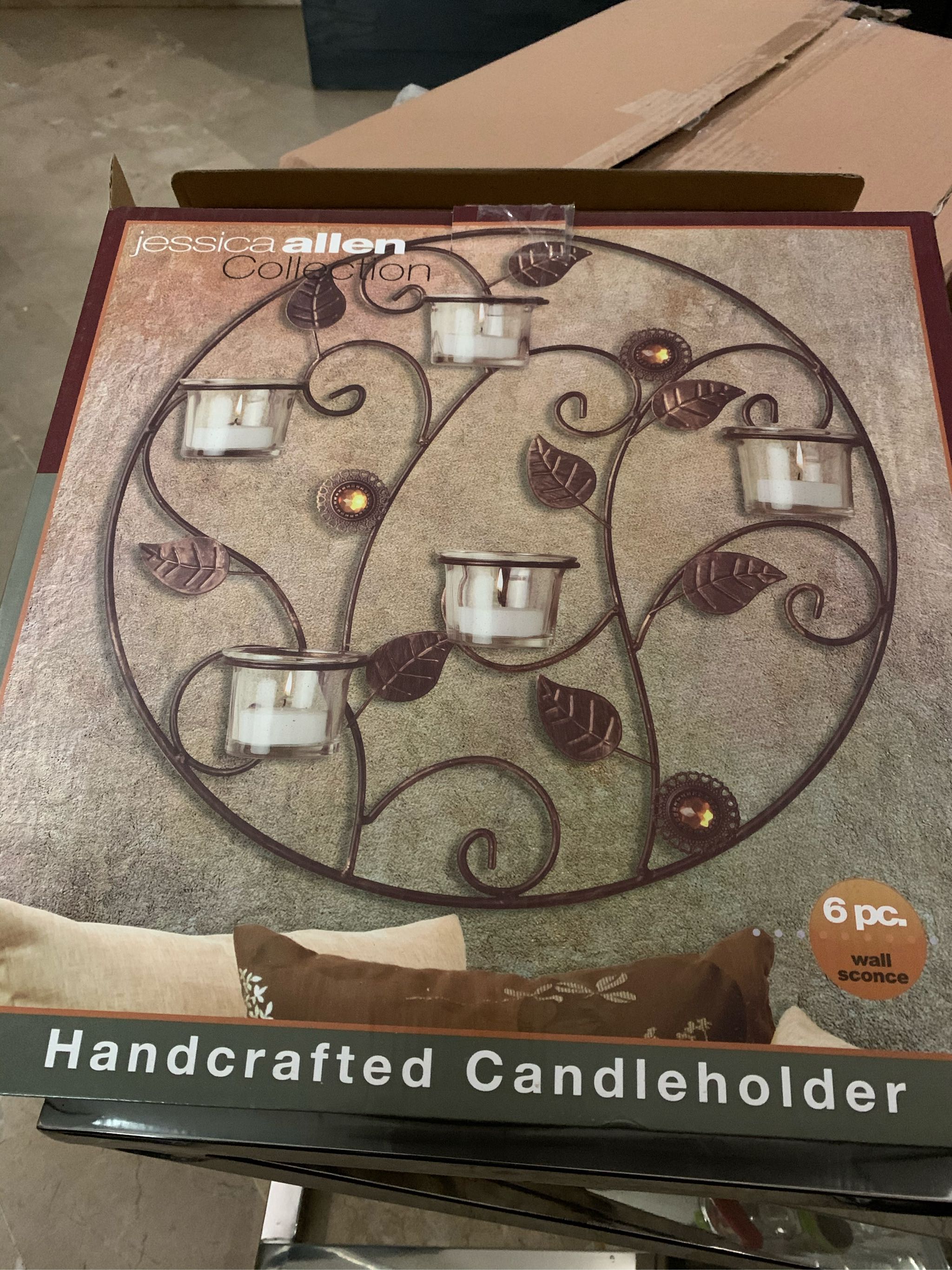  Metallic Wall Hanging Big Round Candle Holder
