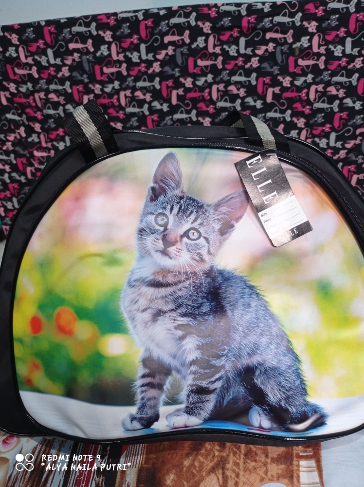 Alissha_shop COD TAS TRAVEL BESAR MOTIF KUCING/TAS PAKAIAN/KOPER 