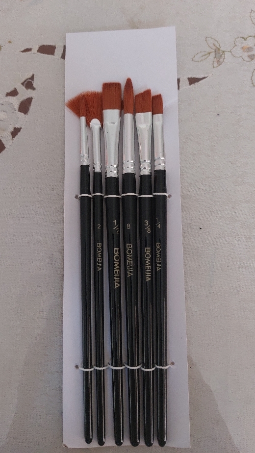 Bomeijia Artist Paint Brush Pinsel Mix Set 6 Pcs Set (Round/Flat/Angle)  Gold Pack – Art and Craft Store, Sri Lanka