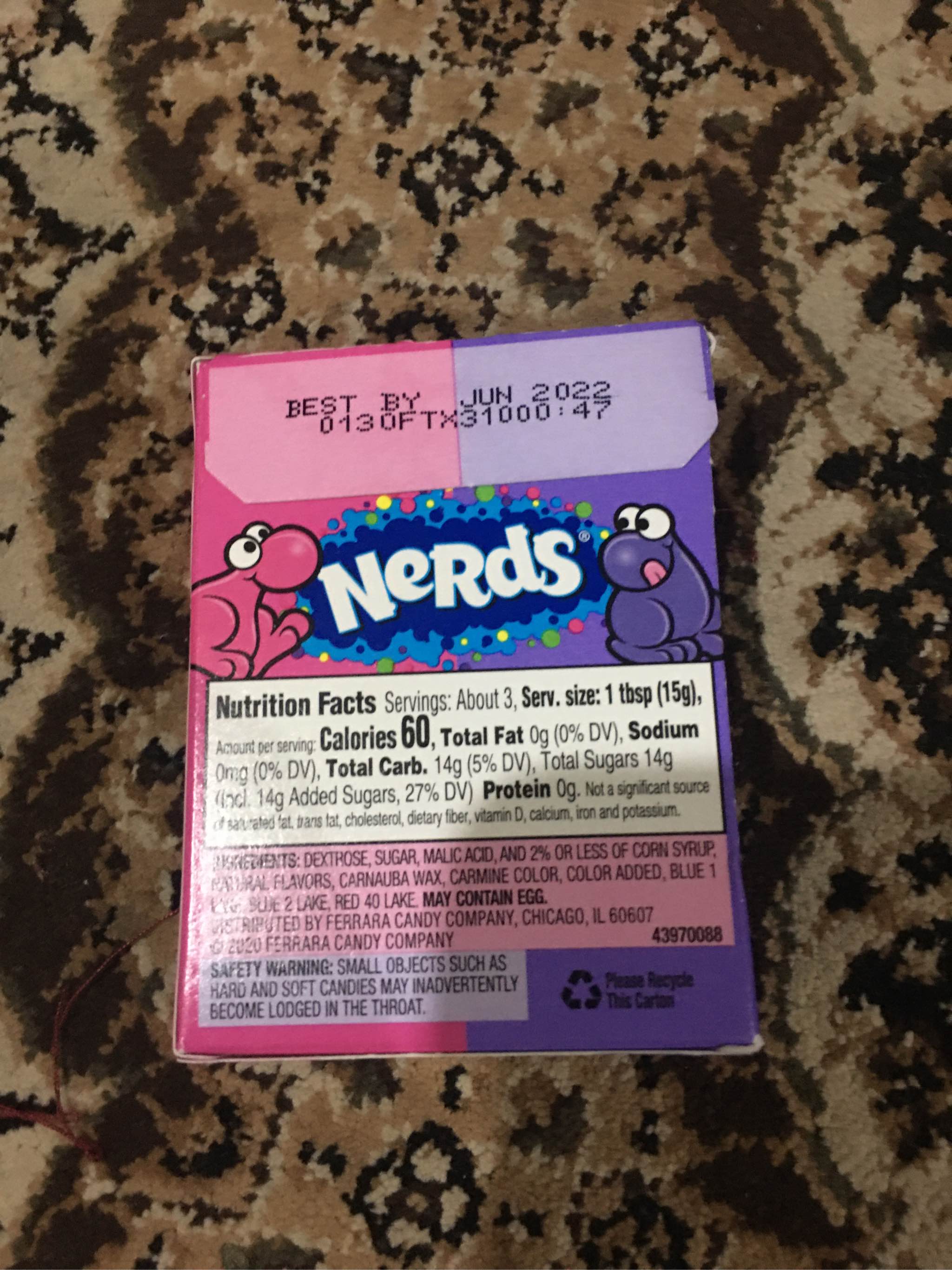 W WONKA NERDS GRAPE/STRAWBERRY 1.65oz