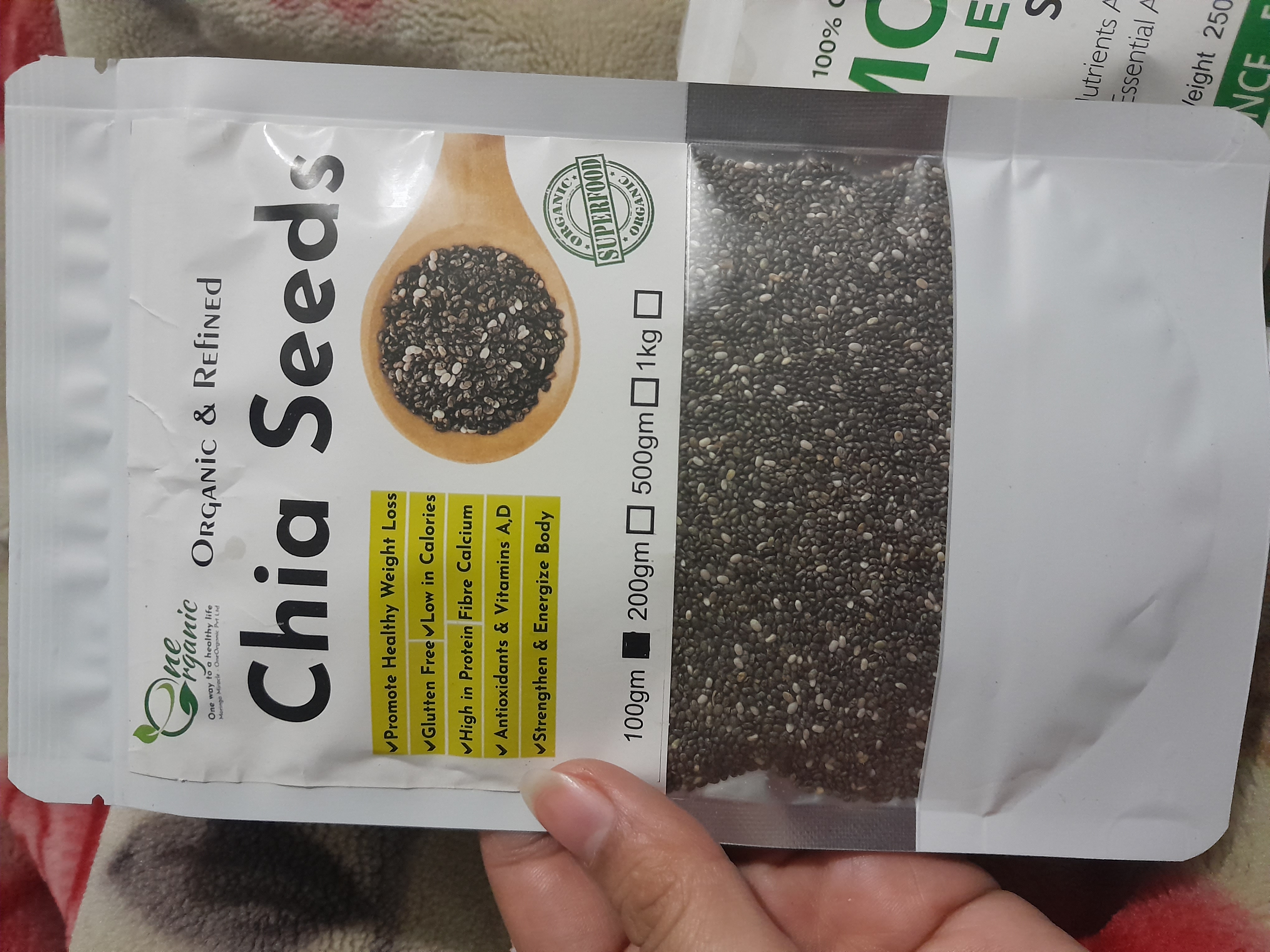 Pack of Two Moringa Leaf Powder 250gm Chia Seeds 100gm