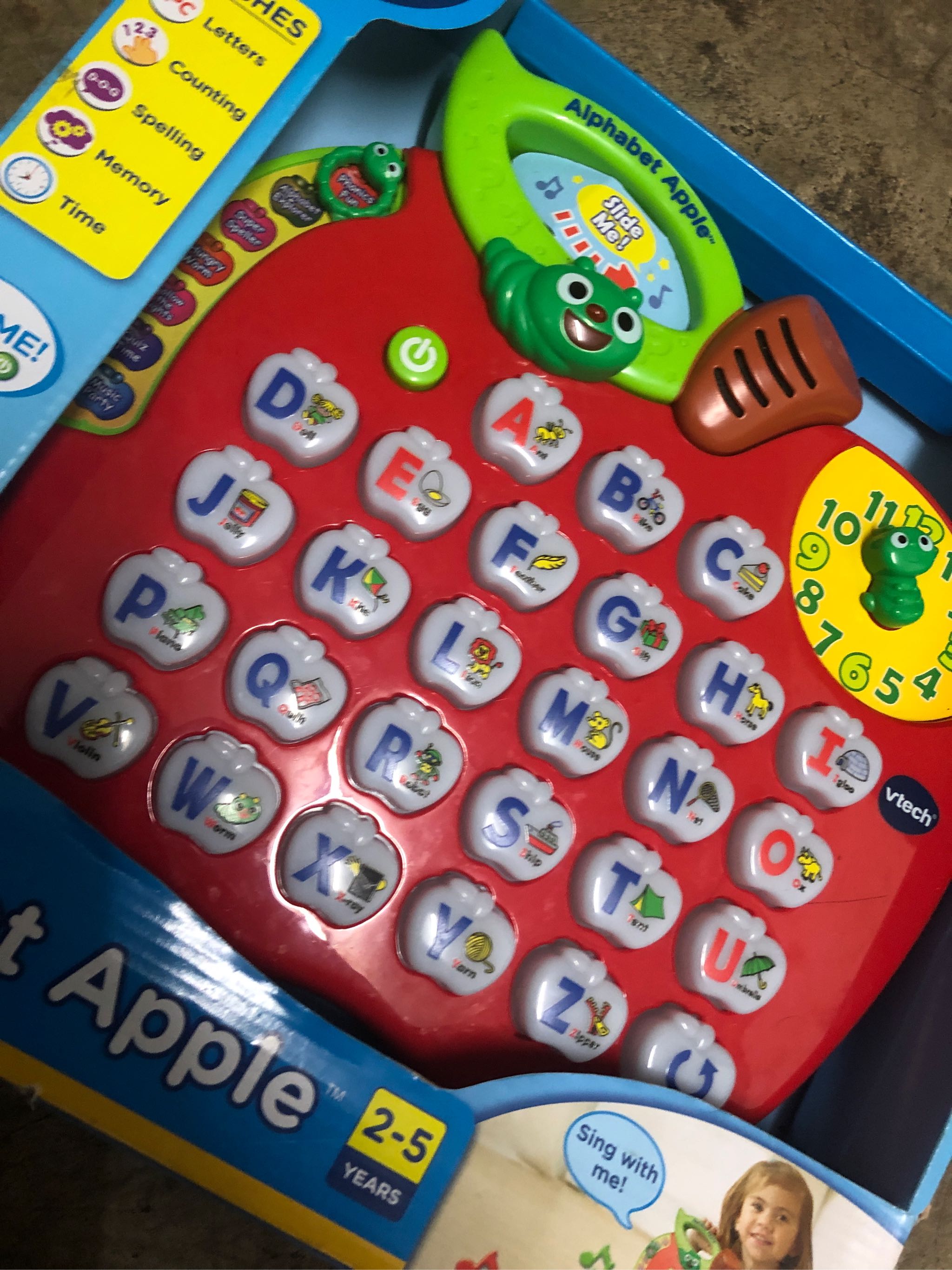 VTech Alphabet Apple Learning Toy Letters Counting Spelling Memory Time 8 Games for sale online 
