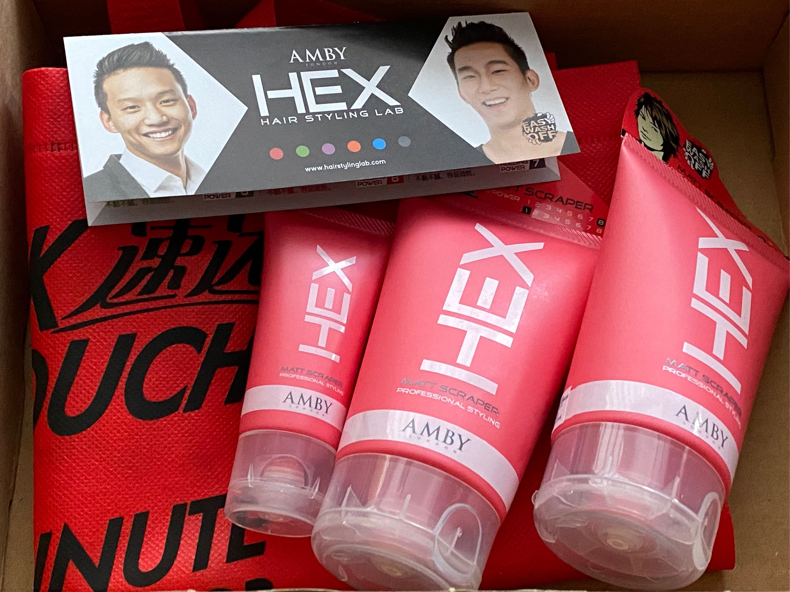 Amby Hex Hair Wax for Men Hair Styling Wax (Pink) Matt Scraper 3.5