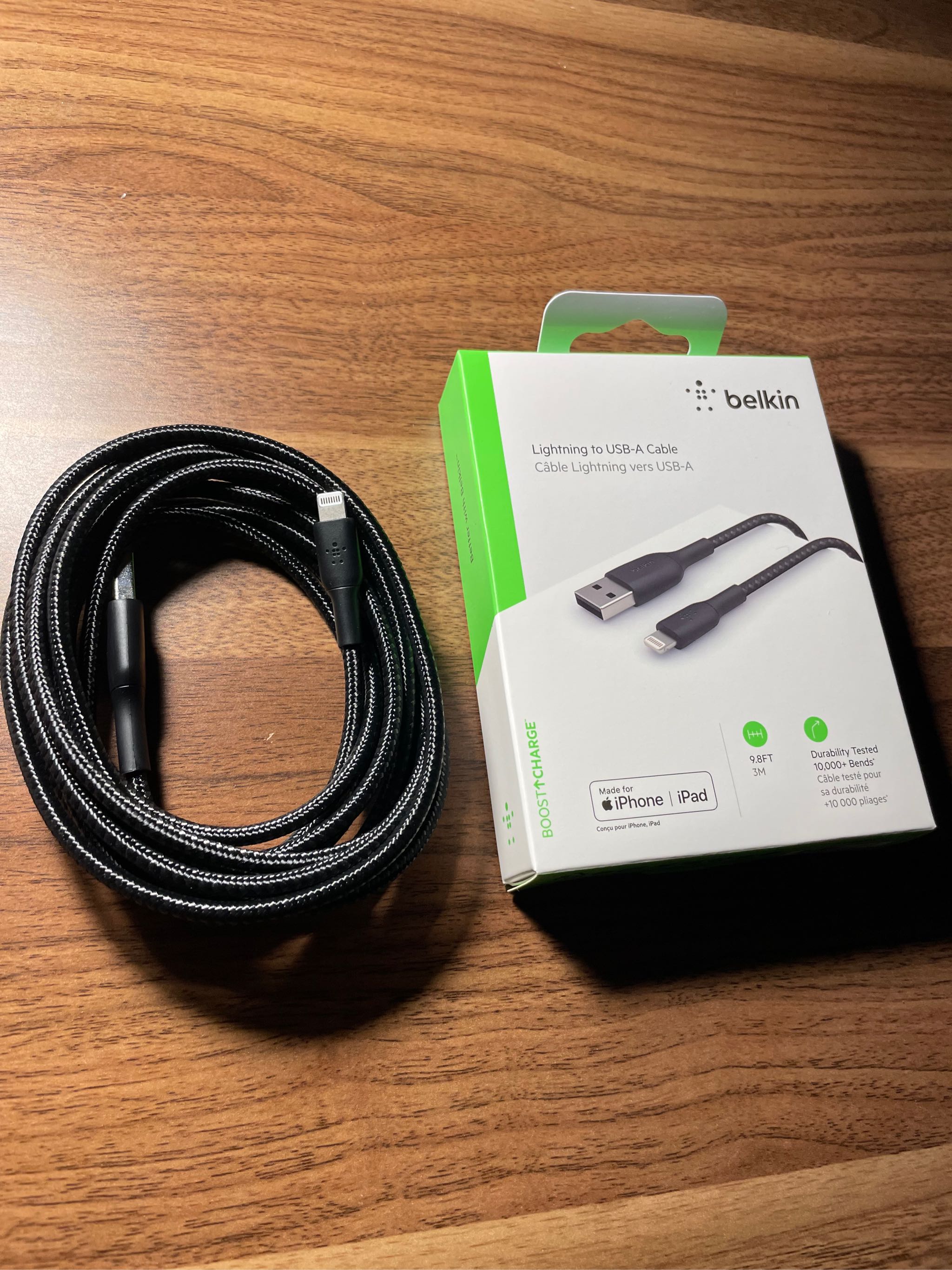Belkin BOOST↑CHARGE™ Braided Lightning to USB-A Cable (3m / 6.6ft)