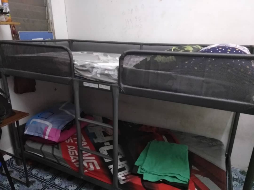 TUFFING Bunk bed frame dark grey Size 90x200 cm Powder Coated