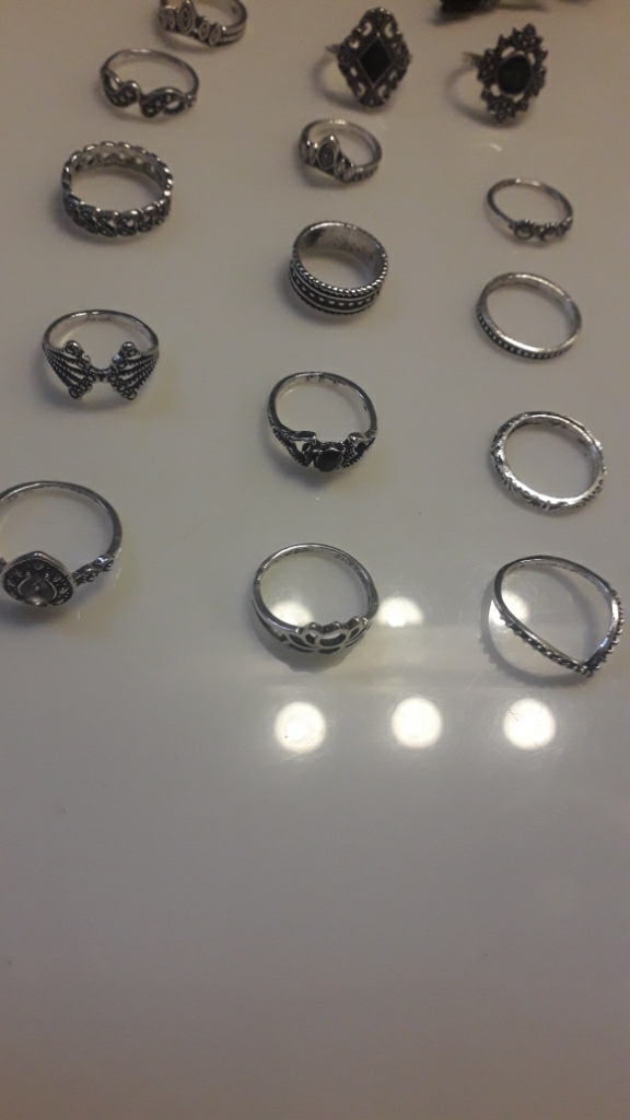15 Pcs/set Silver Ring Set Women Wedding Anniversary Rings for Girls