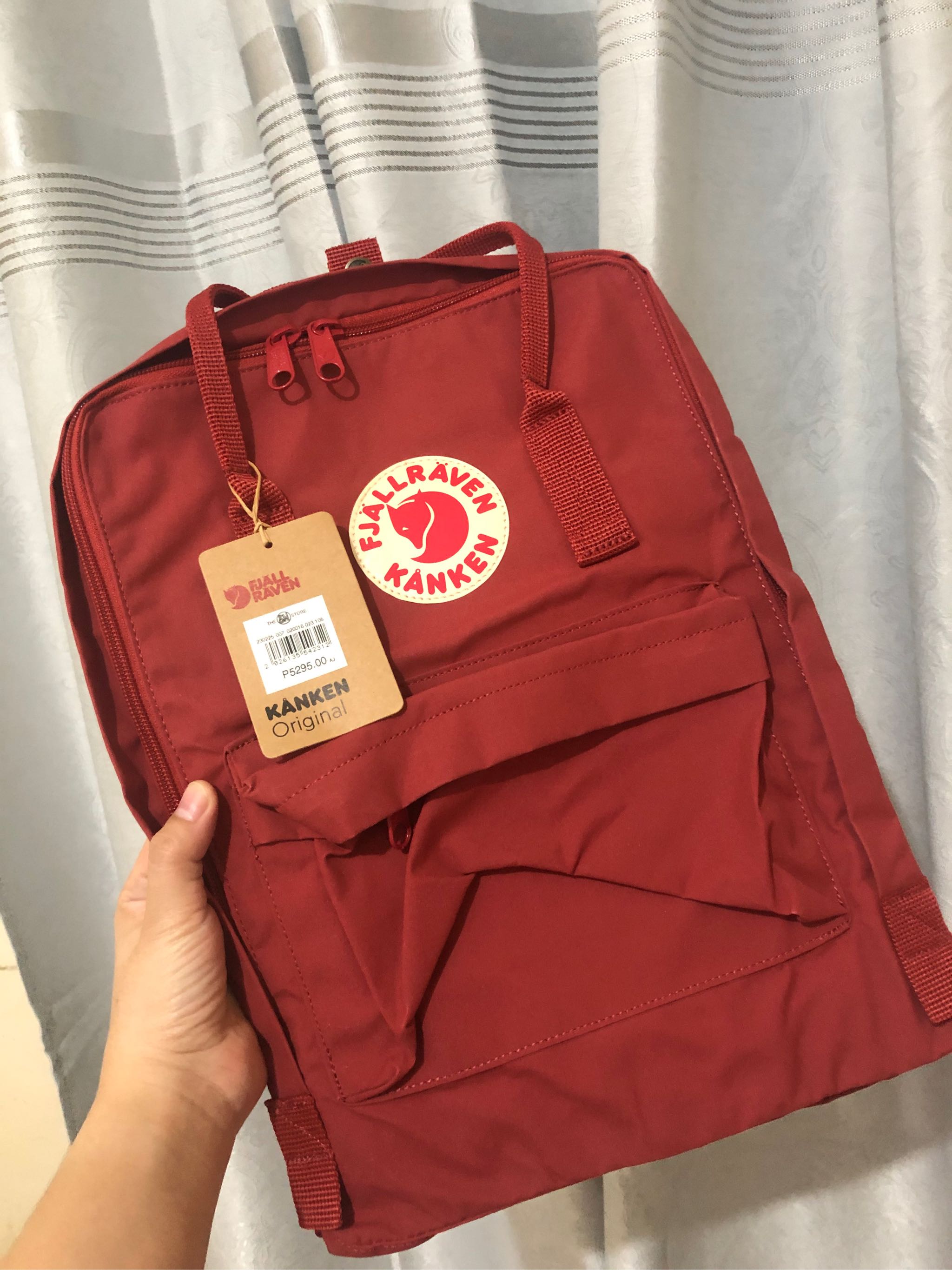 Deep red kanken bag best sale