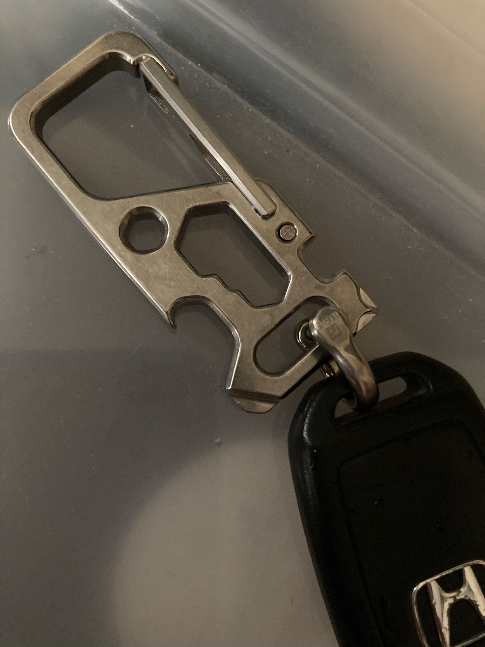 Lixada Outdoor Multi-Tool Titanium Alloy Clip Key Chain Holder Bottle Opener Wrench Bike Tool