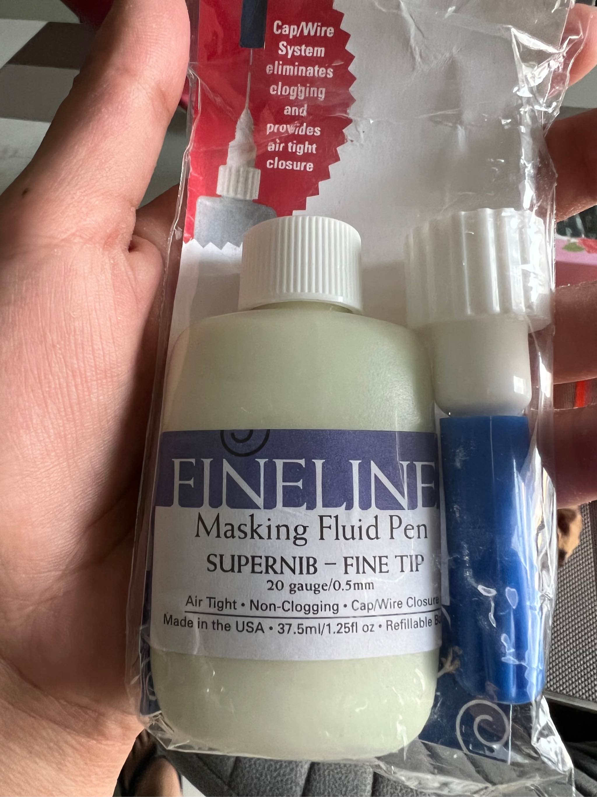 Fineline Masking Fluid Supernib Pen With Masking Fluid 1.25oz