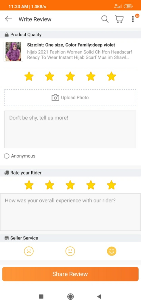 Customer review photo