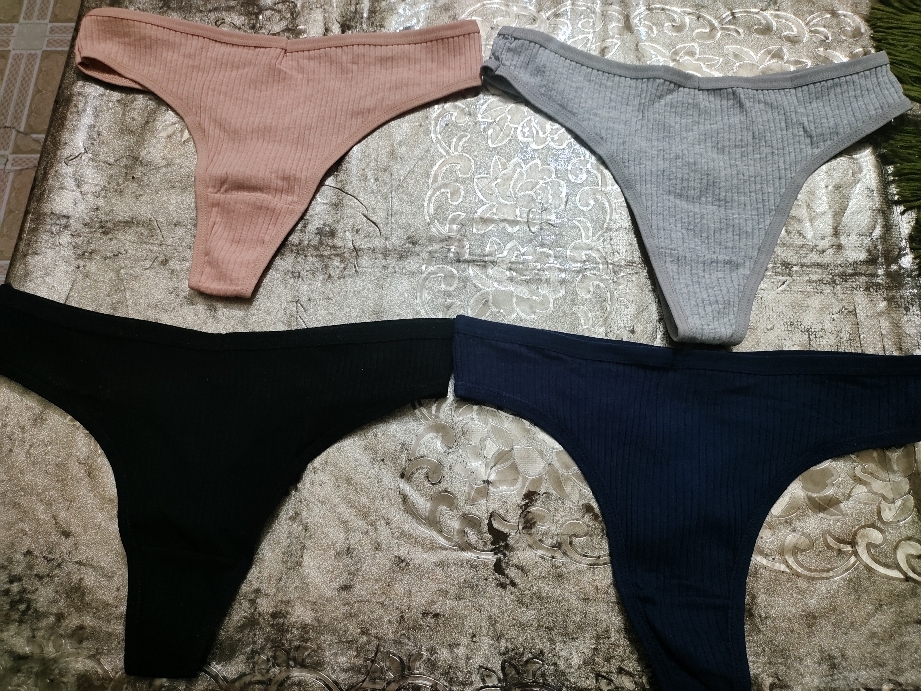 Pack of 4 Striped Women's Panties Breathable Cotton Underwear Cozy