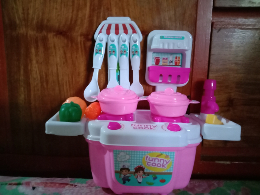 tuscom 1 set children girl toy role play mini simulation kitchenware tableware cookware