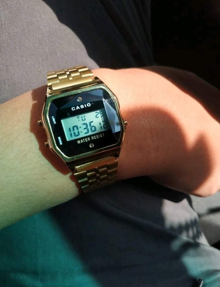 Casio a159 diamond gold hot sale