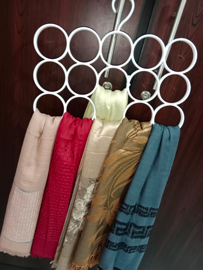 layer Plastic Hanging Storage Organizer Rack Scarf Holder Ties