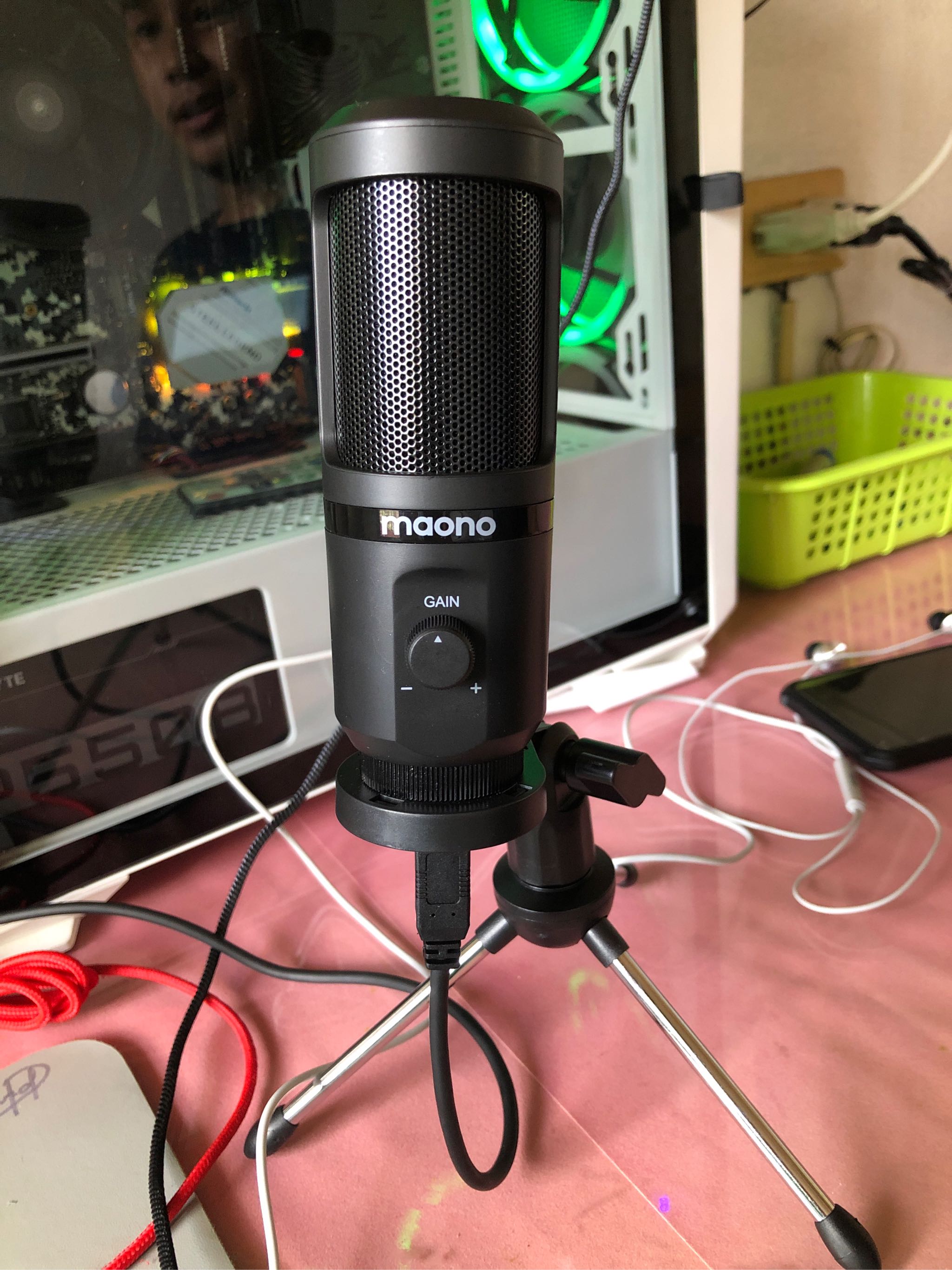 Best Gifts)Manila Stock MAONO AU-PM461TR 192Khz 24bit USB Microphones  Condenser Recording PC Mic for Online Teaching Meeting Livestreaming Gaming  With Tripod Stand