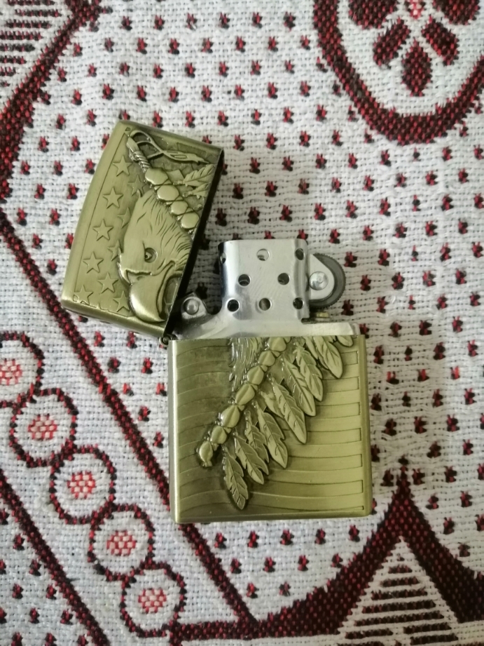  Bronze Windproof Metal Fuel Cigarette Lighter with Fluid - King Eagle