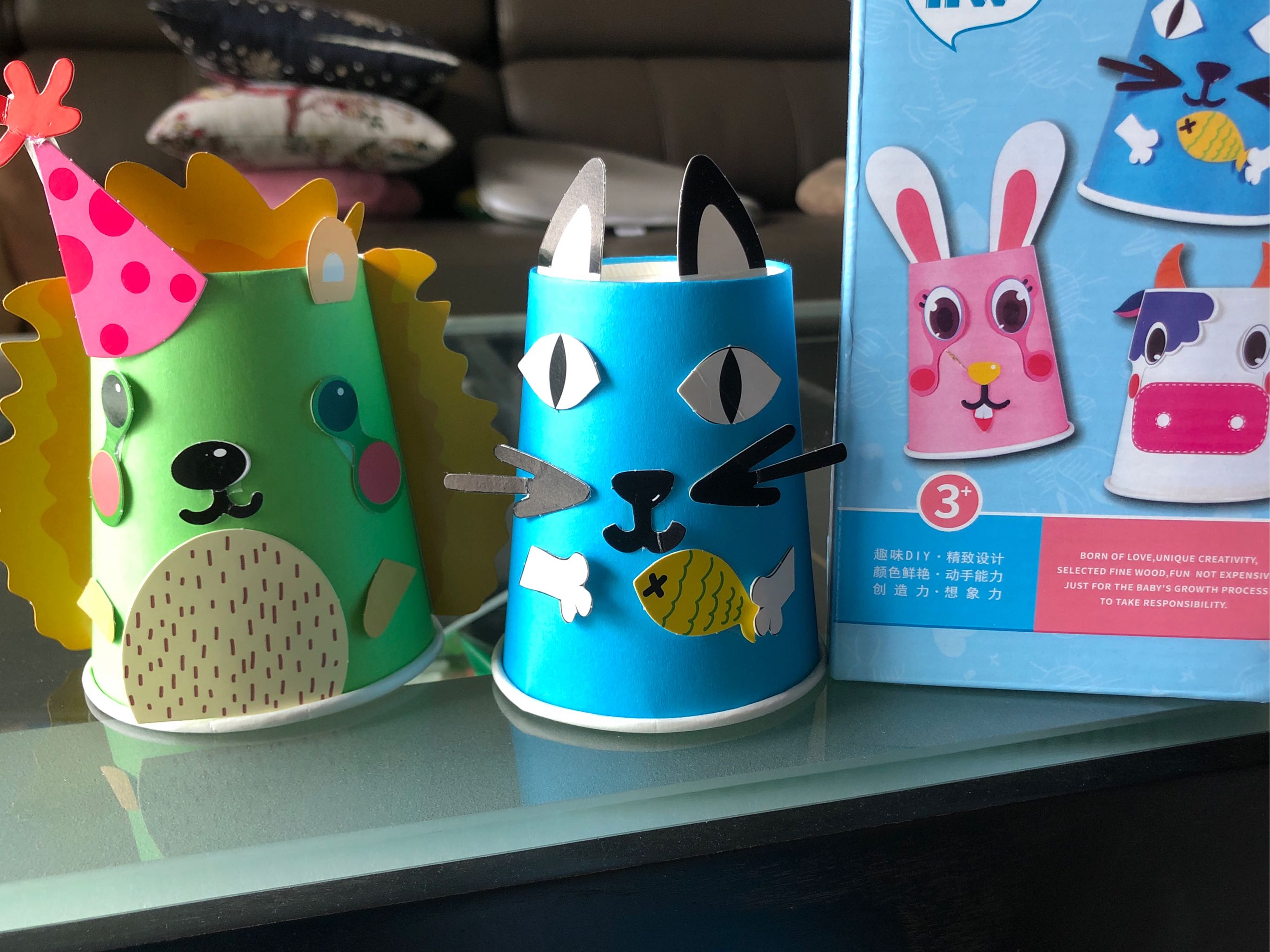 12pcs Kids Children Diy Handmade Paper Cups Craft Art Kit With 12 Animal Patterns For Kindergarten Preschool Educational Toys Lazada Singapore