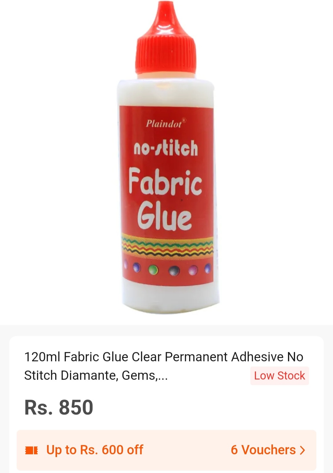 120ml Fabric Glue Clear Permanent Adhesive No Stitch Diamante