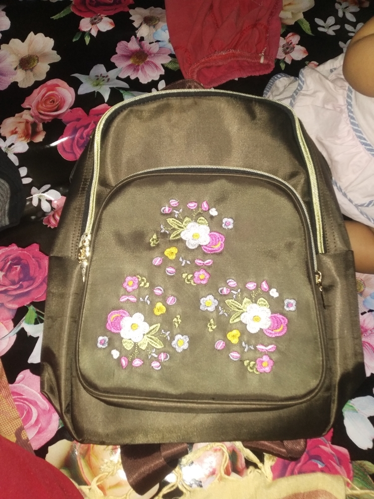 Casual Sleek Backpack Creative Flower Design Ambroader Shoulder