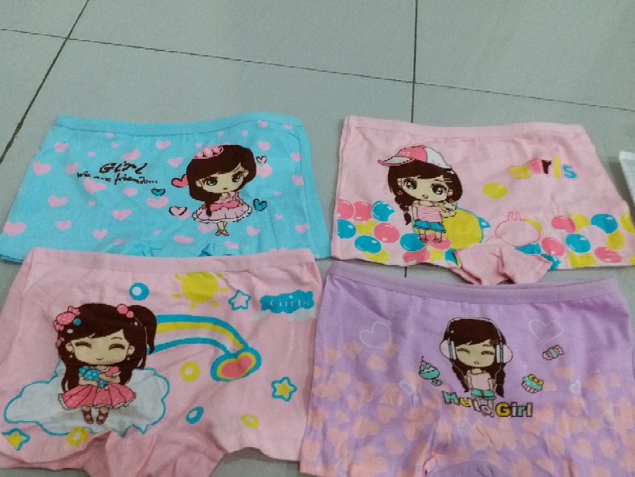 SMY 4Pcs Soft Cotton Cotton Kid Panties Cute Cartoon Seluar Dalam