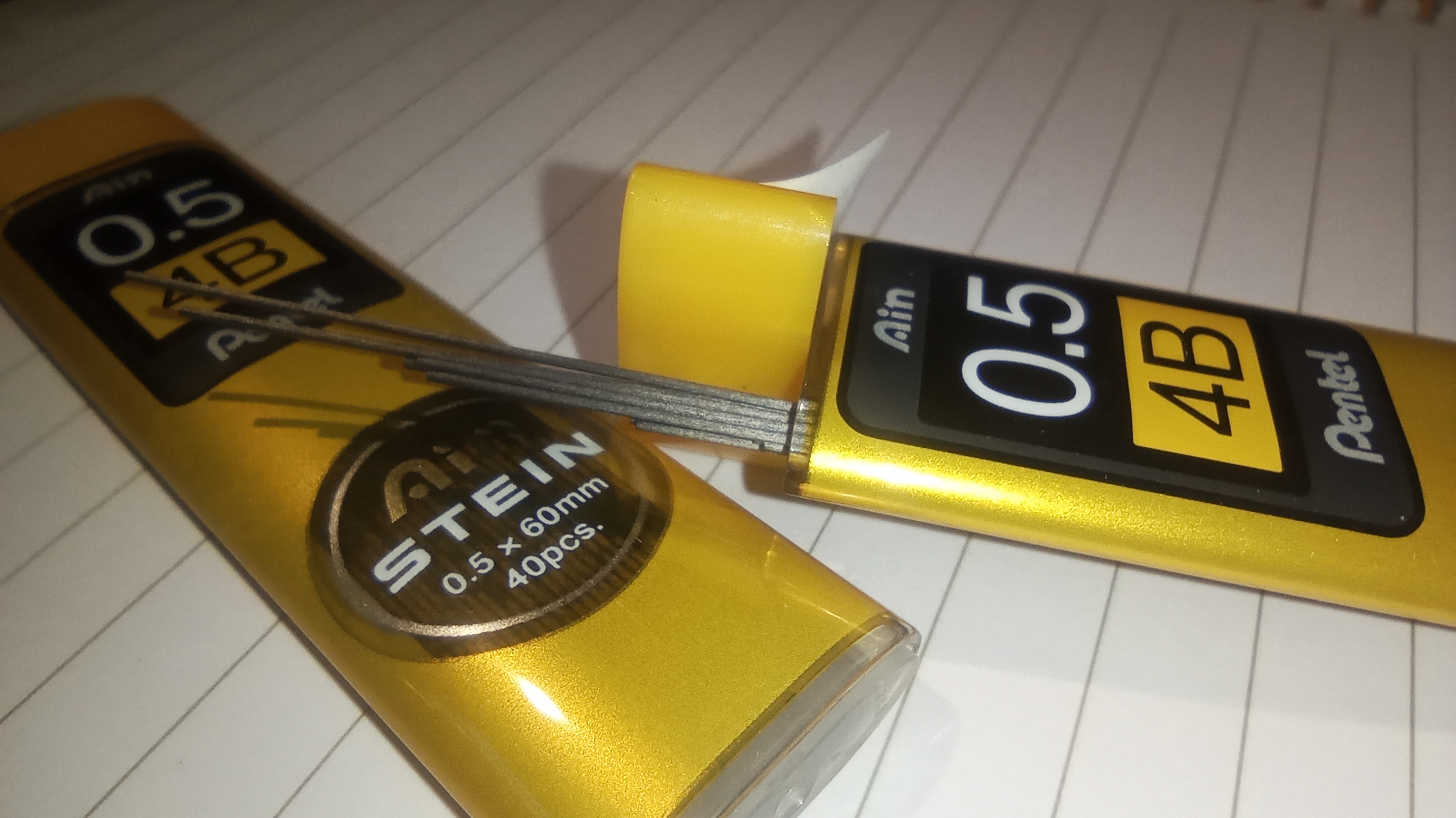 Pentel Ain Stein Mine Di Ricambio Per Matita Meccanica 0.5 Mm – 4B, Confezione Da 40 Pezzi, Import Giappone