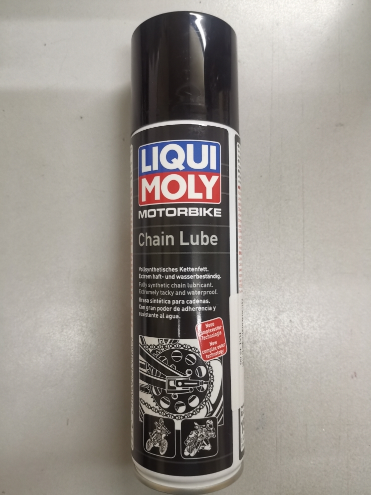 LIQUI MOLY Motorrad-Kettenspray – 250 Ml, Haftschmierend, Kupferfrei – Für Alle Motorrad-Ketten