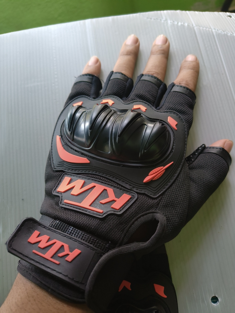 Motorcycle Half Hand Gloves For Biker Ktm Orange Hand Gloves For