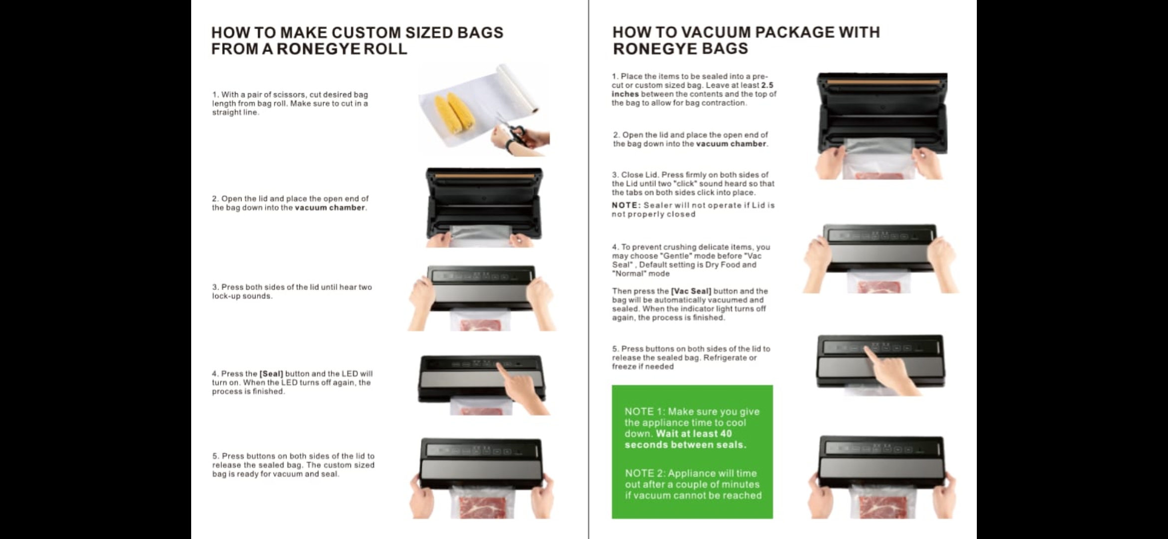 ronegye vacuum sealer bags