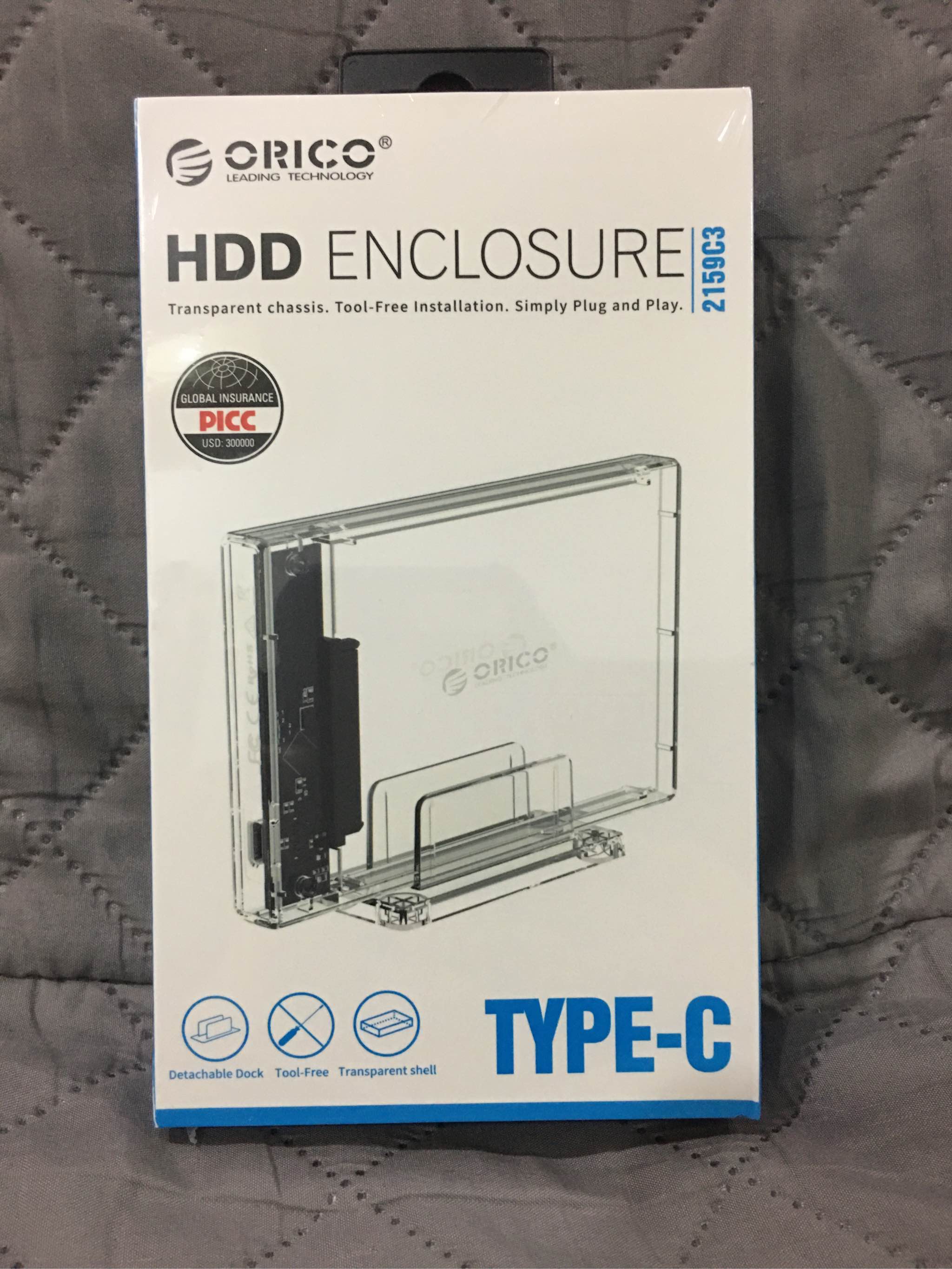 SIMPLYBEST ORICO High Speed 5Gbps HDD Case Clear Box Transparent