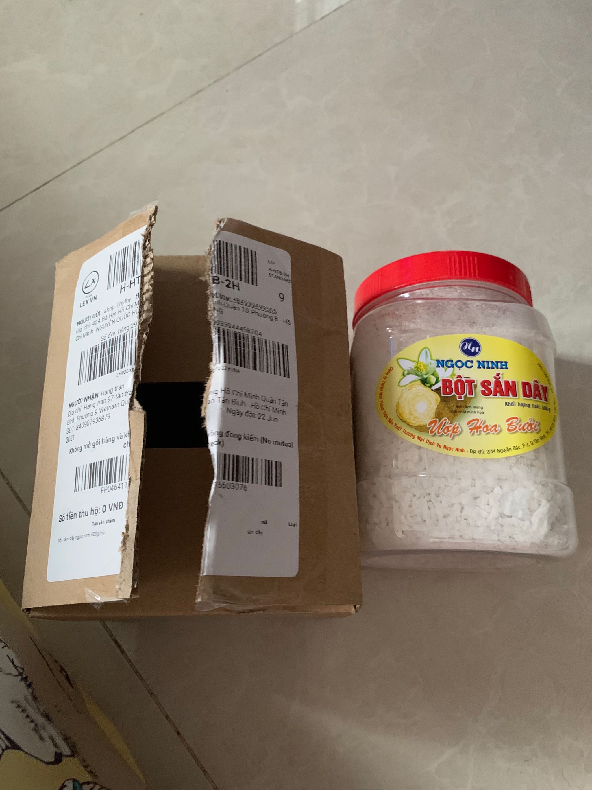 Bột sắn dây nguyên chất 500G/hủ