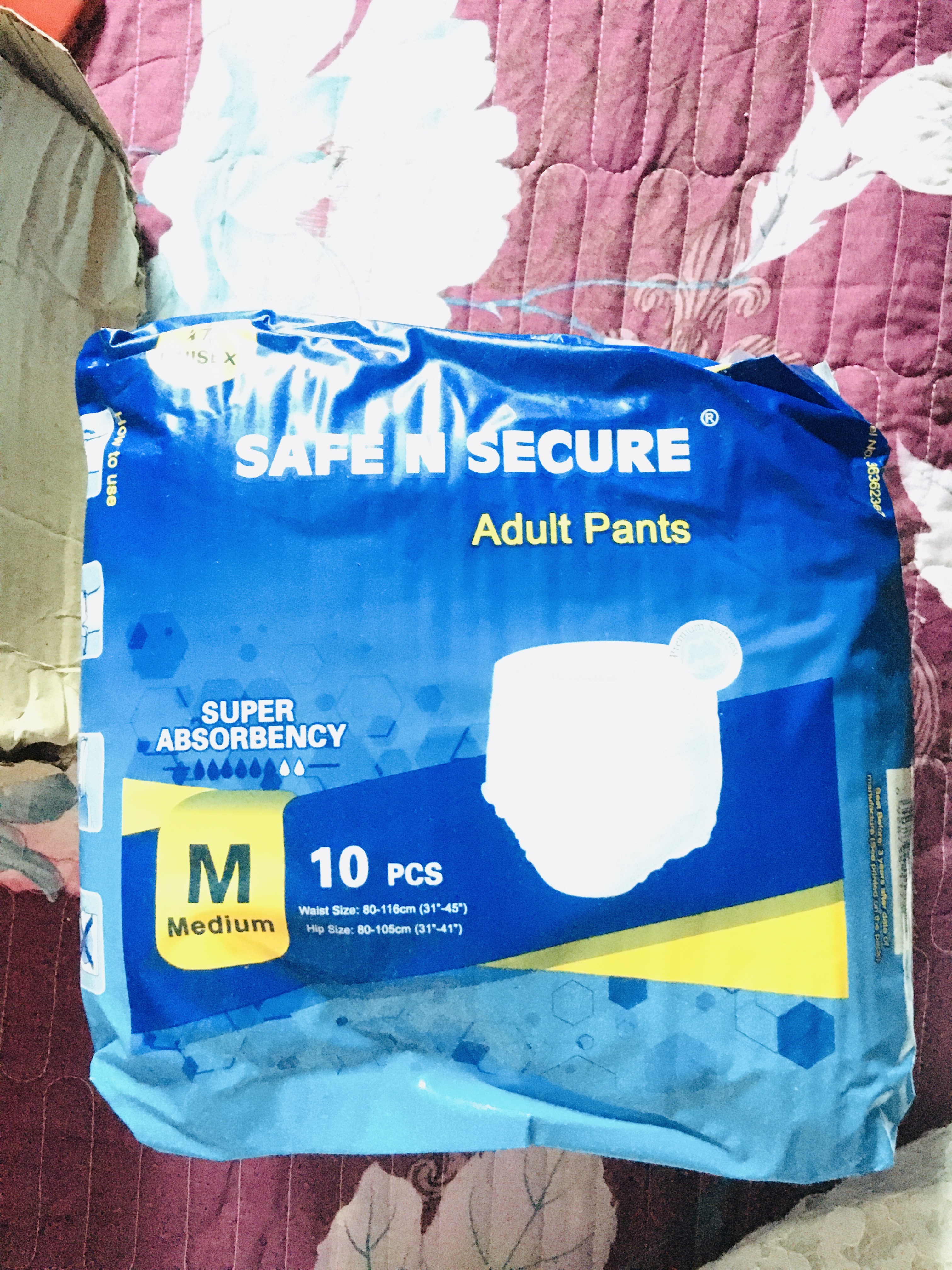 Safe N Secure Adult Pull-Up Pants (Diaper) Medium
