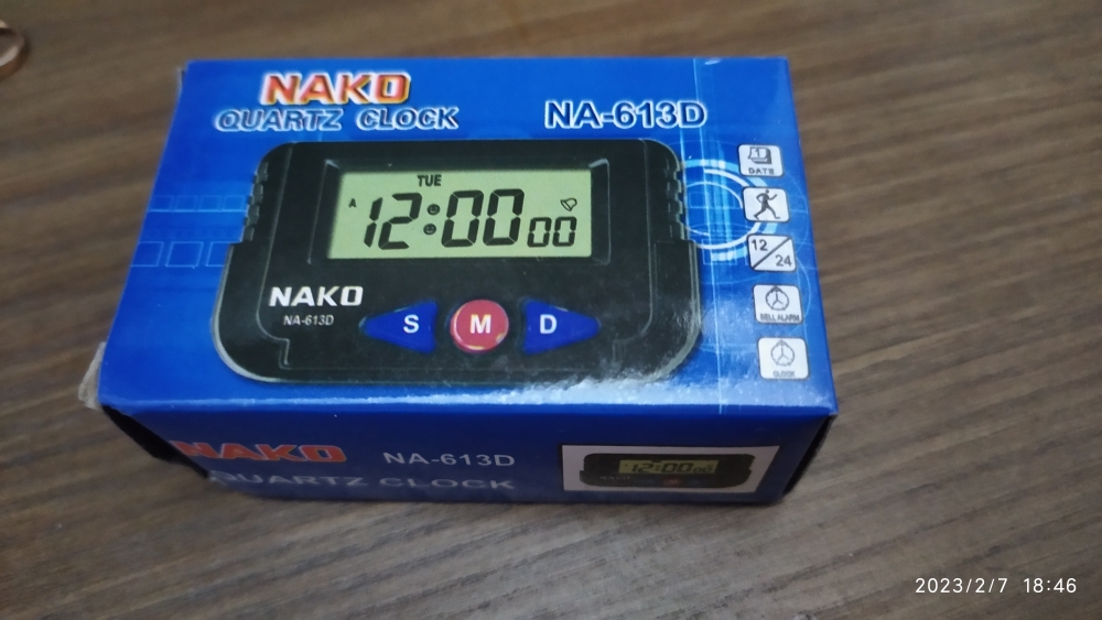Electronic digital Car clock automobile mini vehicle Watch NAKO 613d  Portable Pocket Alarm Clock with alarm clock