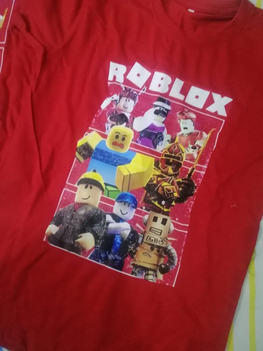 Primavera Verão Roupas Infantis Roblox Cartoon Short Sleeve T-shirt Boys  Girls Roupas Impressas Camisa Top Graphic Tee 2-16years