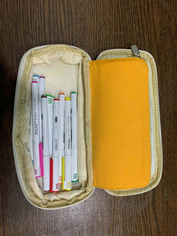 Angoo Classic Pocket Pen Pencil Case, Fold Canvas Stationery