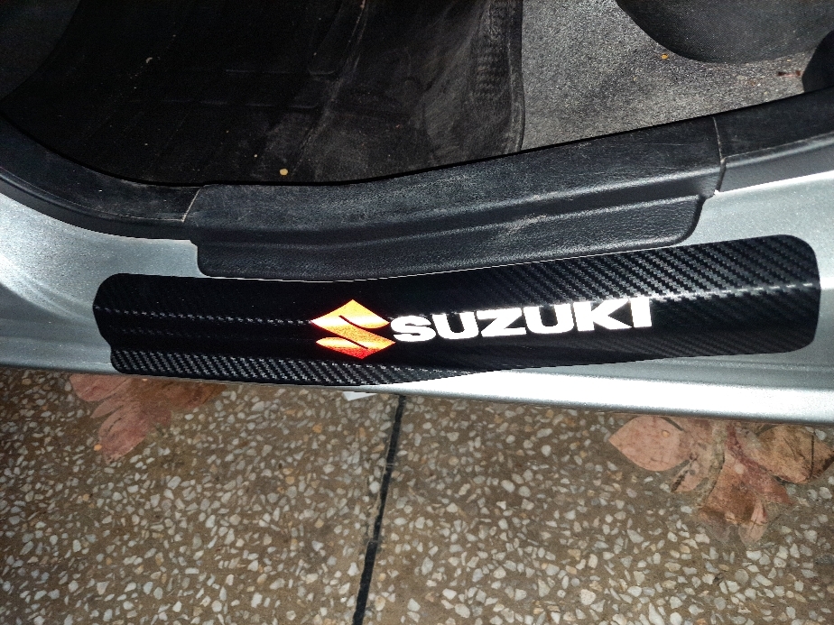 Performance Car Stickers For Suzuki Alto Carbon fiber texture Car Door Sill  Guard Sticker Car threshold protect car accessories