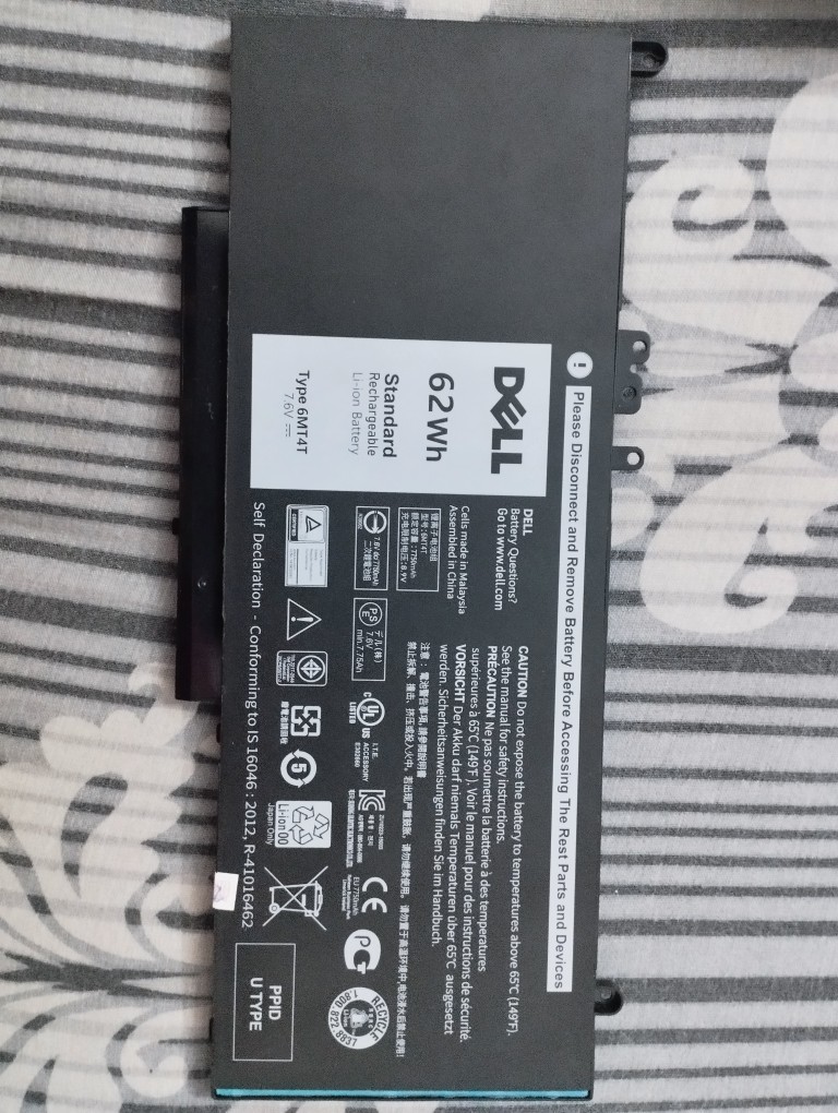 Jual Baterai Battery Batre 6MT4T 62Wh Untuk Dell Latitude E5470 E5570 K3jk9 7v69y Txf9m I.522247053