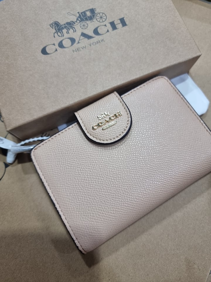 Coach Medium Corner Zip Wallet In Crossgrain Leather 6390 True Pink –  LussoCitta