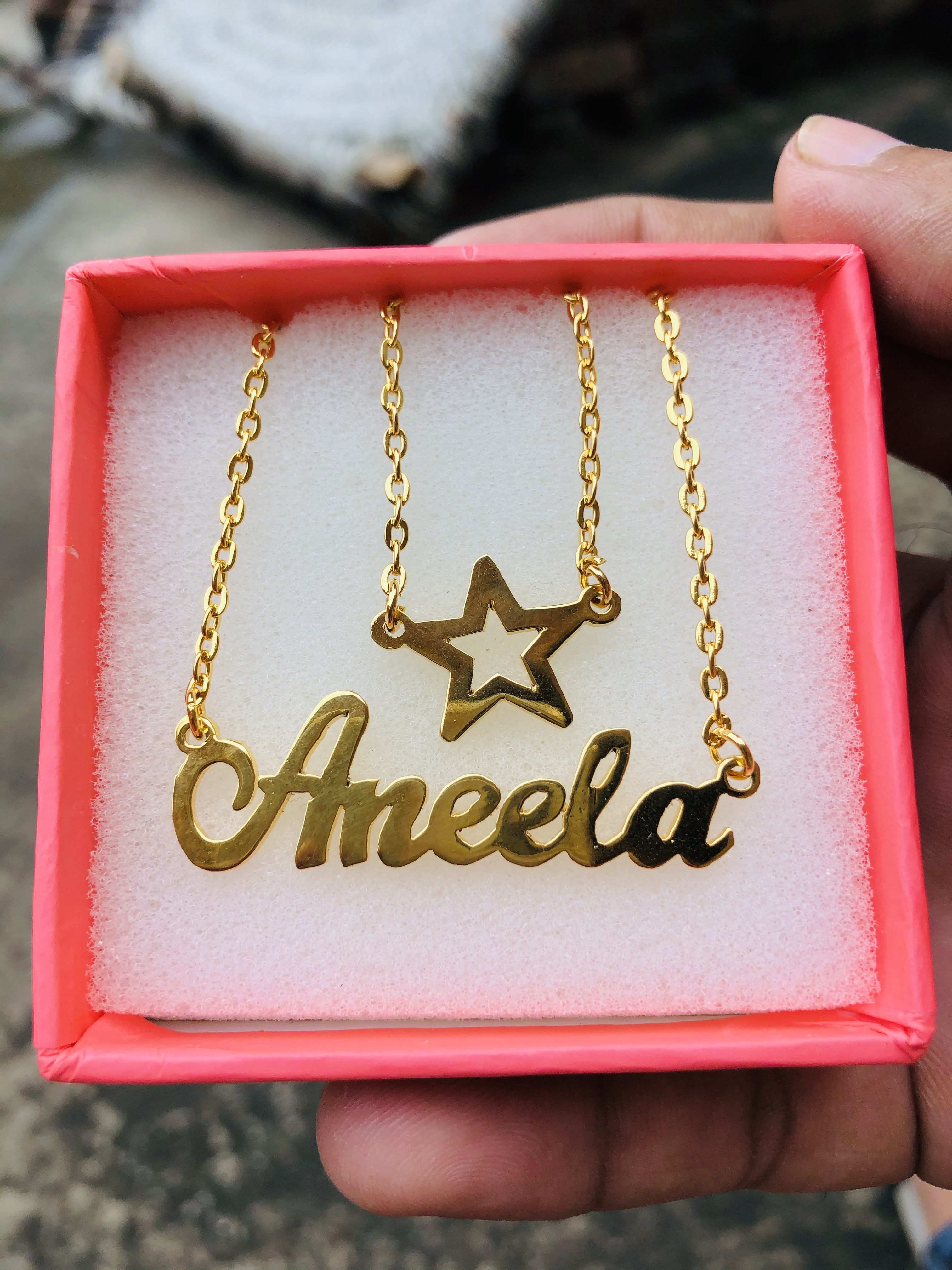  Personalized/Customized Design Name 18K Gold Plated Pendant Necklace For Both  Custom Necklace  Name Necklace   Gift Item  New Arrival  Name Locket for Women/Men Gold Plated Necklace